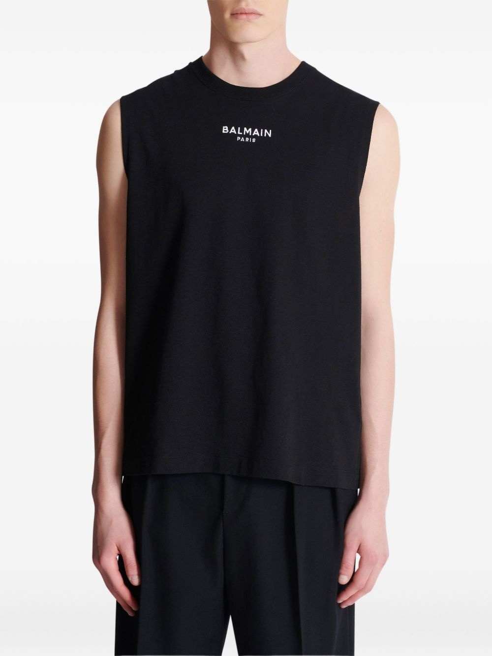 logo-embroidered tank top - 6