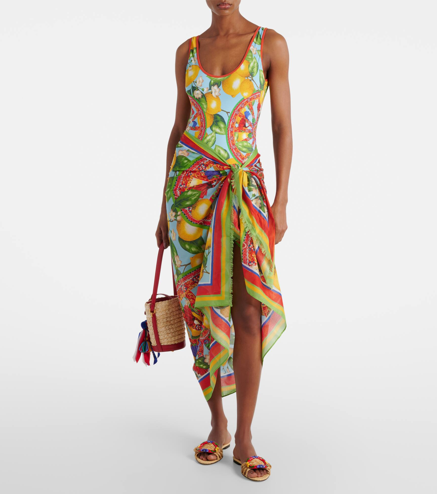 Printed cotton beach cover-up - 2