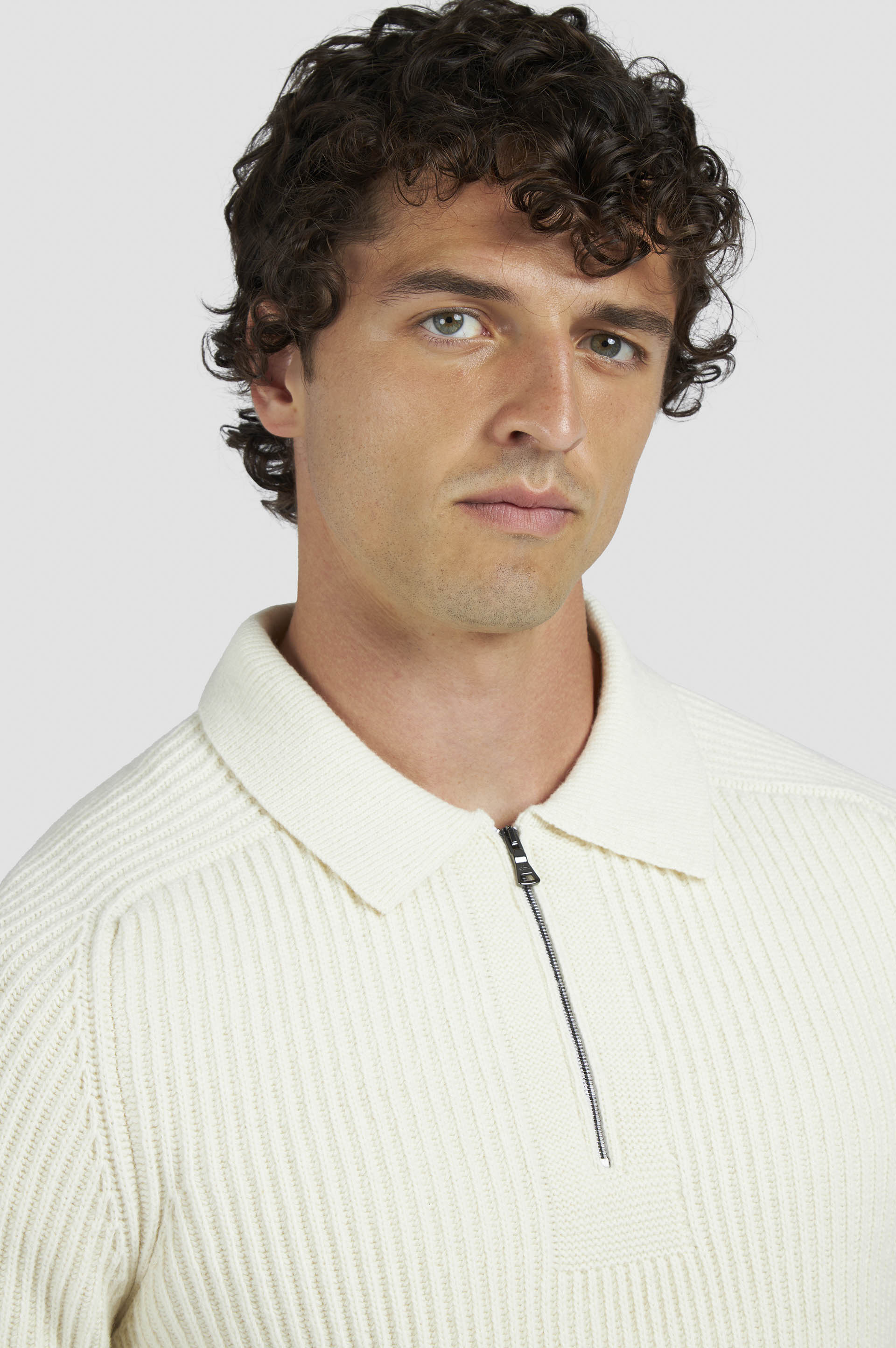 ZIPPED RE-WOOL POLO SHIRT - 4