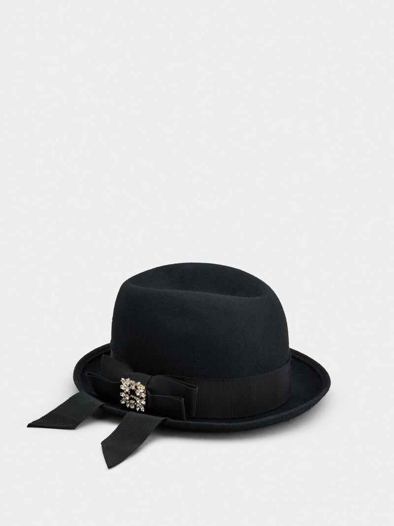 Roger Vivier Broche Vivier Bowler Hat in felt outlook