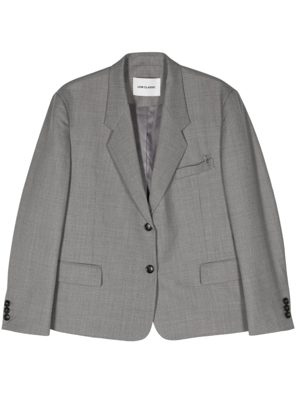 mÃ©lange-effect single-breasted blazer - 2