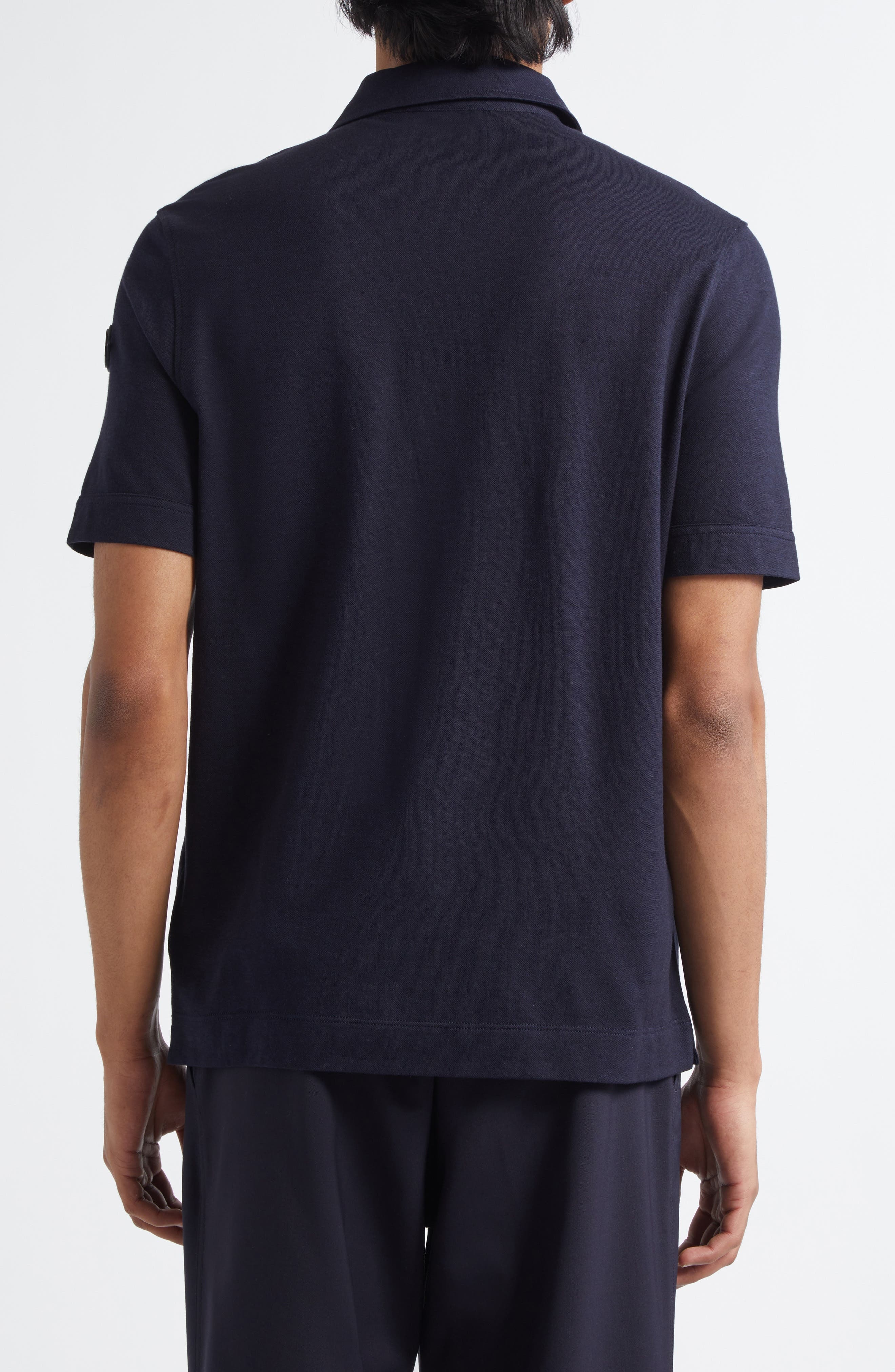Moncler Cotton Blend Polo in Dark Navy Blue at Nordstrom - 2