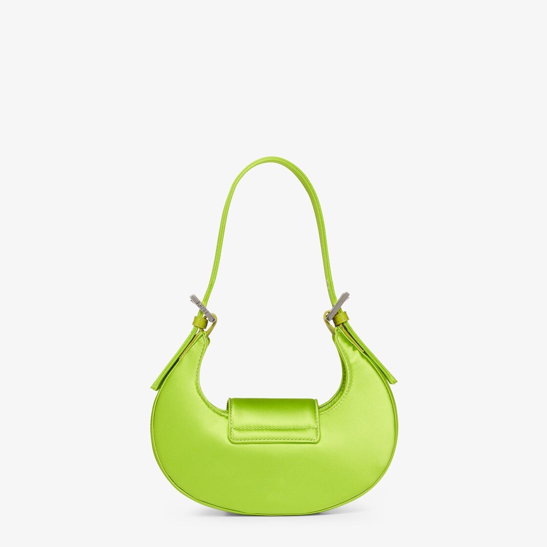 Cookie mini hobo bag made of acid green silk satin, decorated with an FF clasp. Lined internal compa - 3