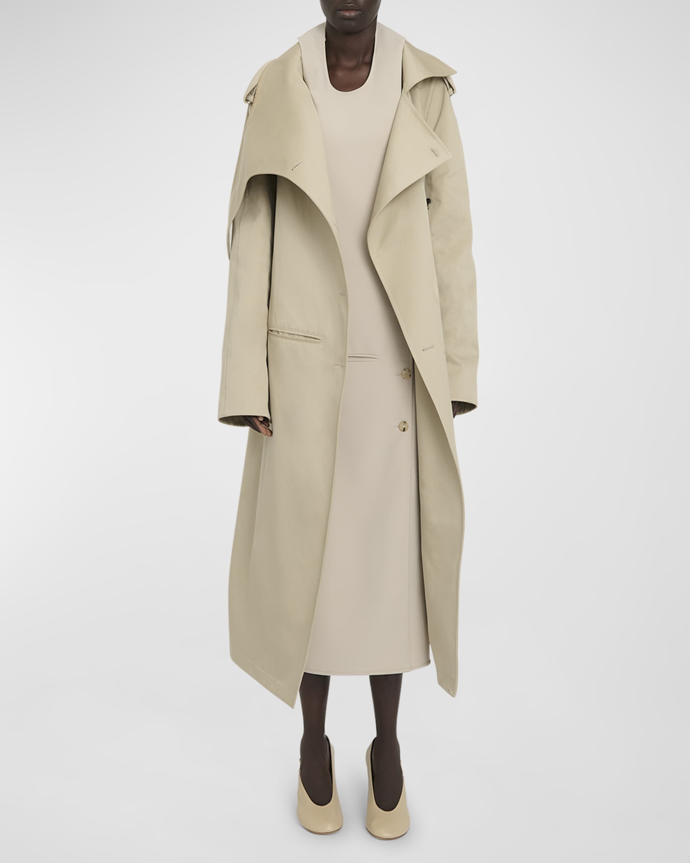 Oblique Cotton Trench Coat - 2