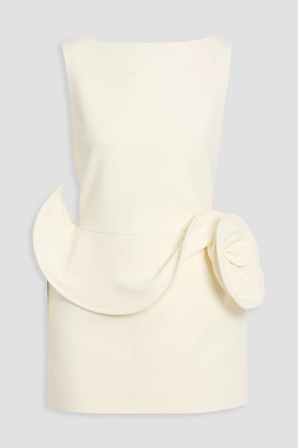 Floral-appliquéd crepe mini dress - 1