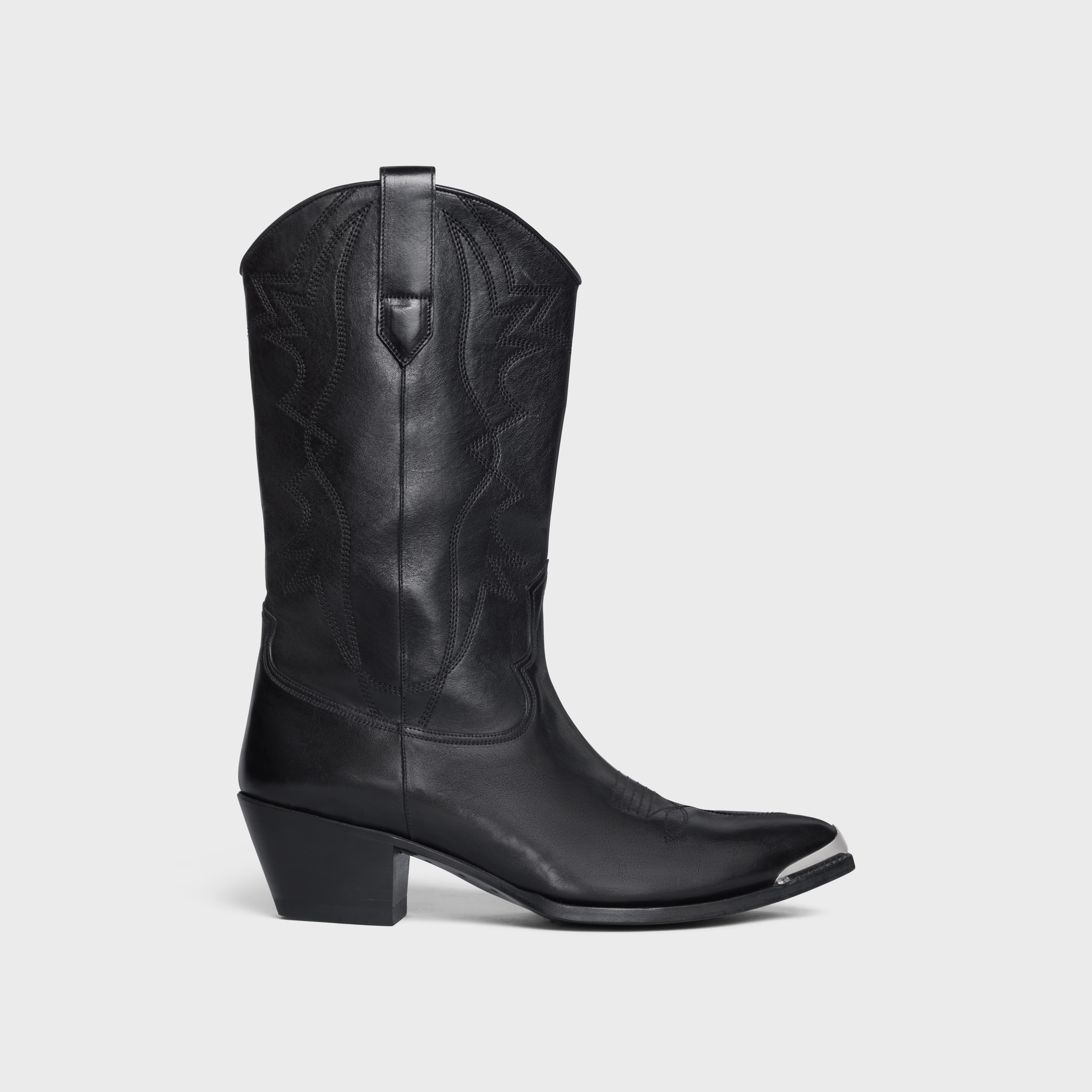 CELINE HIGH WESTERN BOOTS WITH METAL TOE in Calfskin - 1