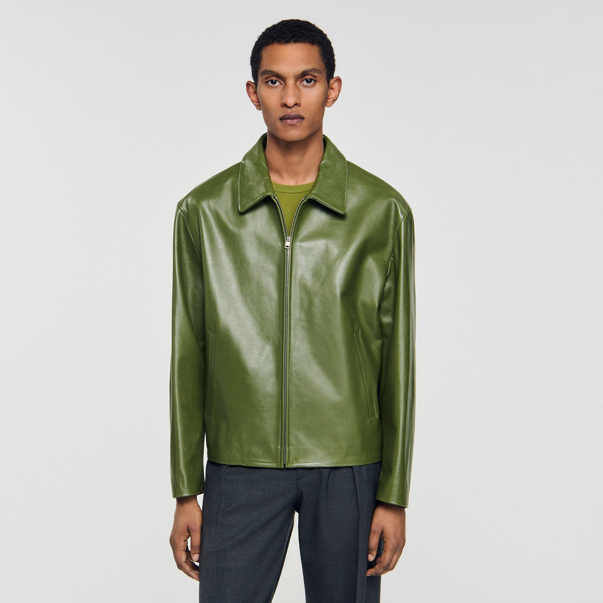 ZIP-UP LEATHER JACKET - 4
