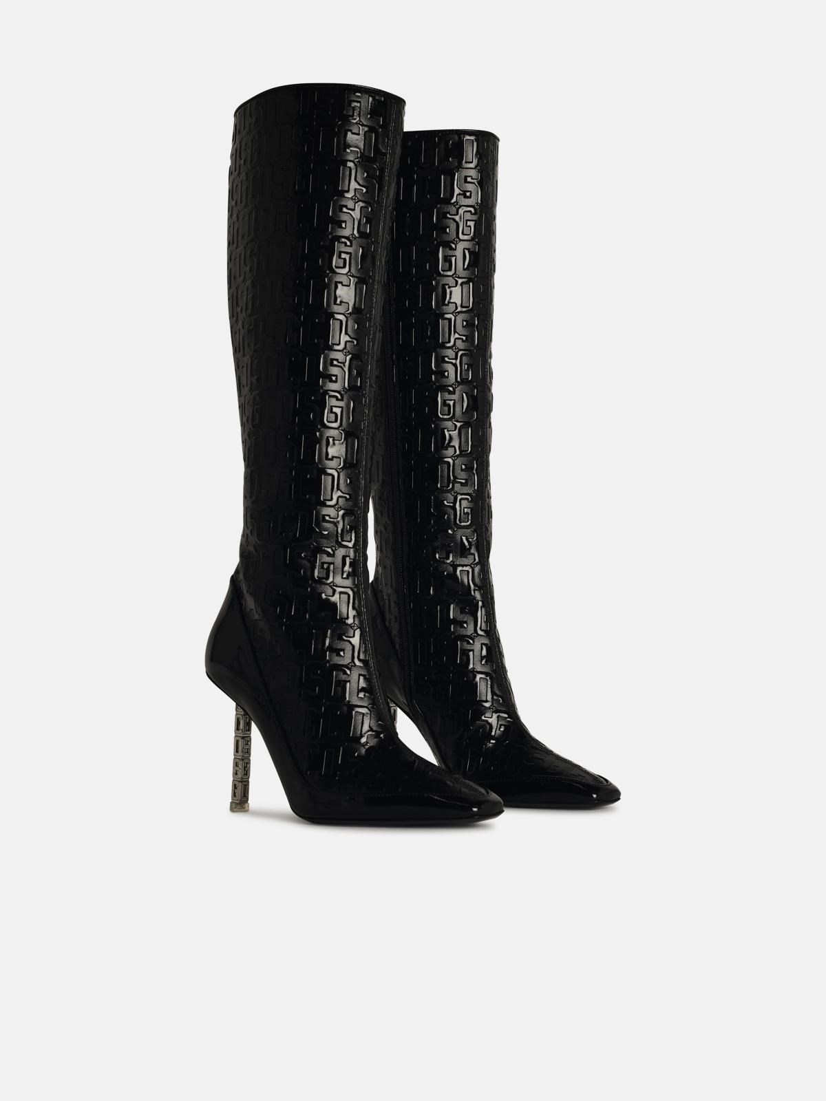 BLACK PATENT LEATHER BOOTS - 2