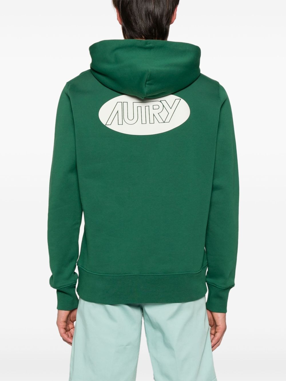 logo-print cotton hoodie - 4