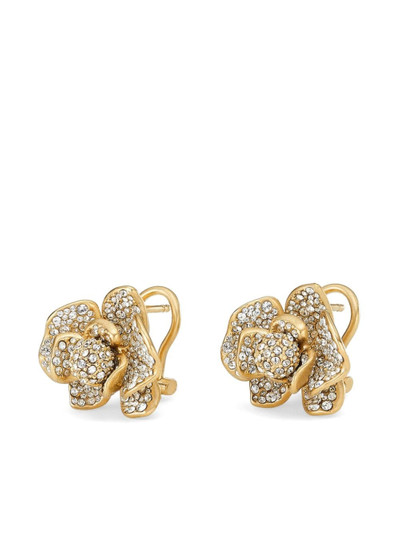 JIMMY CHOO Petal crystal-embellished earrings outlook