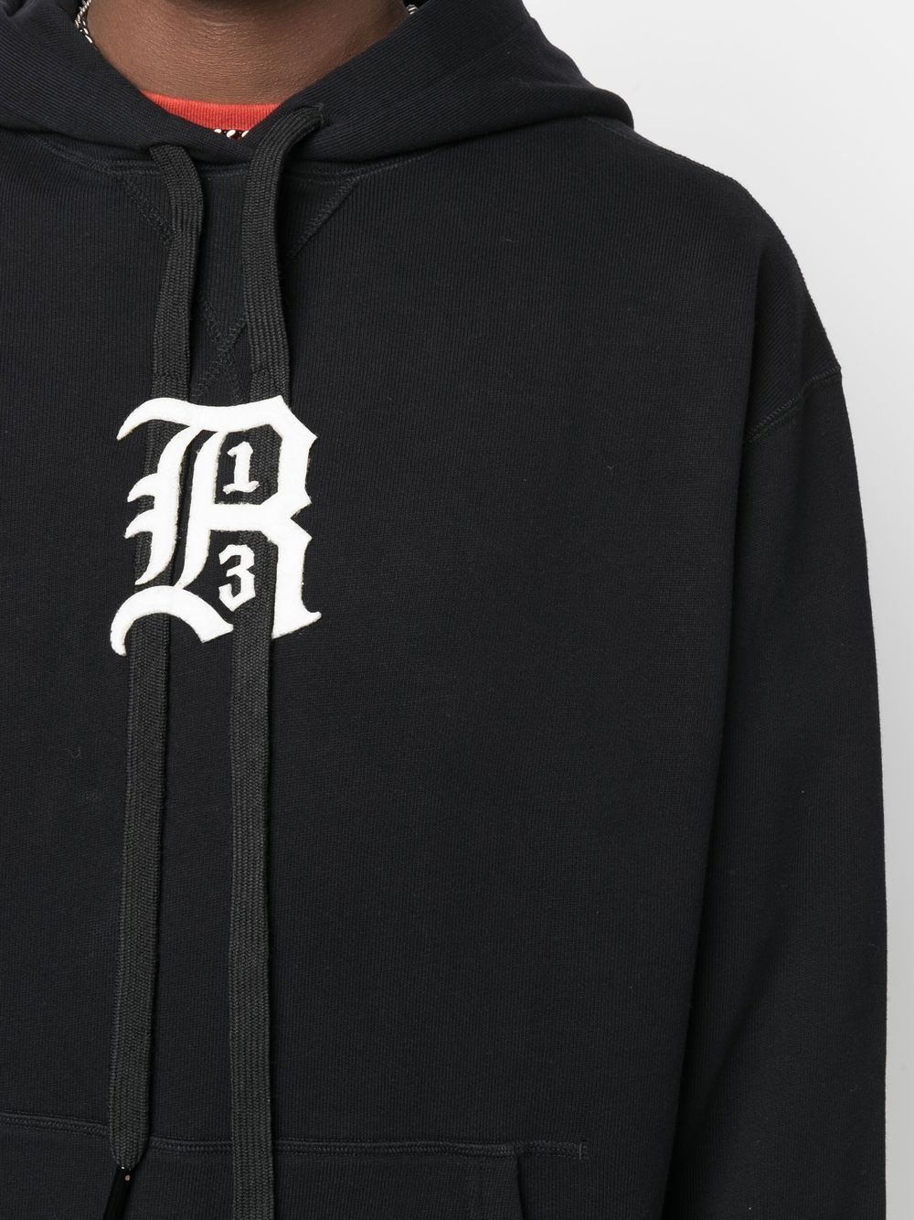 logo-embroidered distressed hoodie - 5