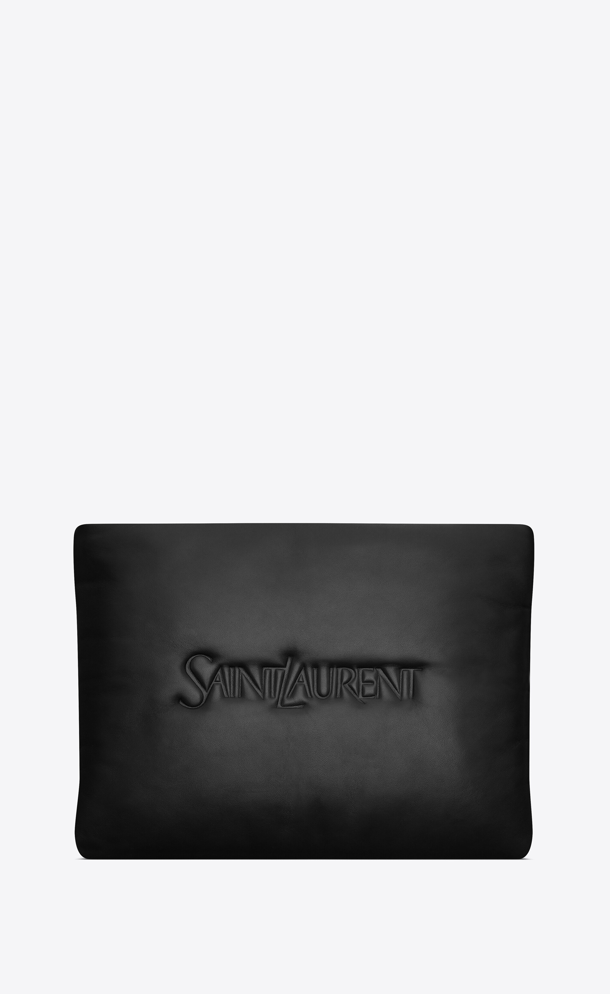 saint laurent large puffy pouch in lambskin - 1
