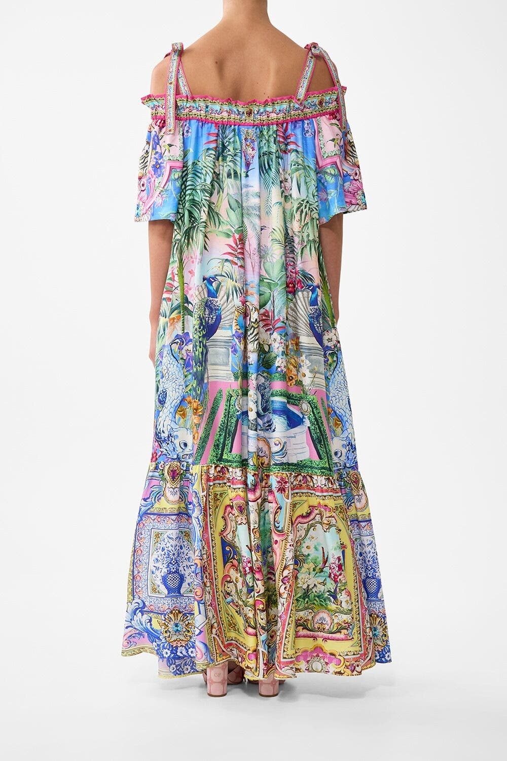 Camilla Long Off Shoulder Frill Dress With Straps Spirit Of Santa Maria at Nordstrom - 3