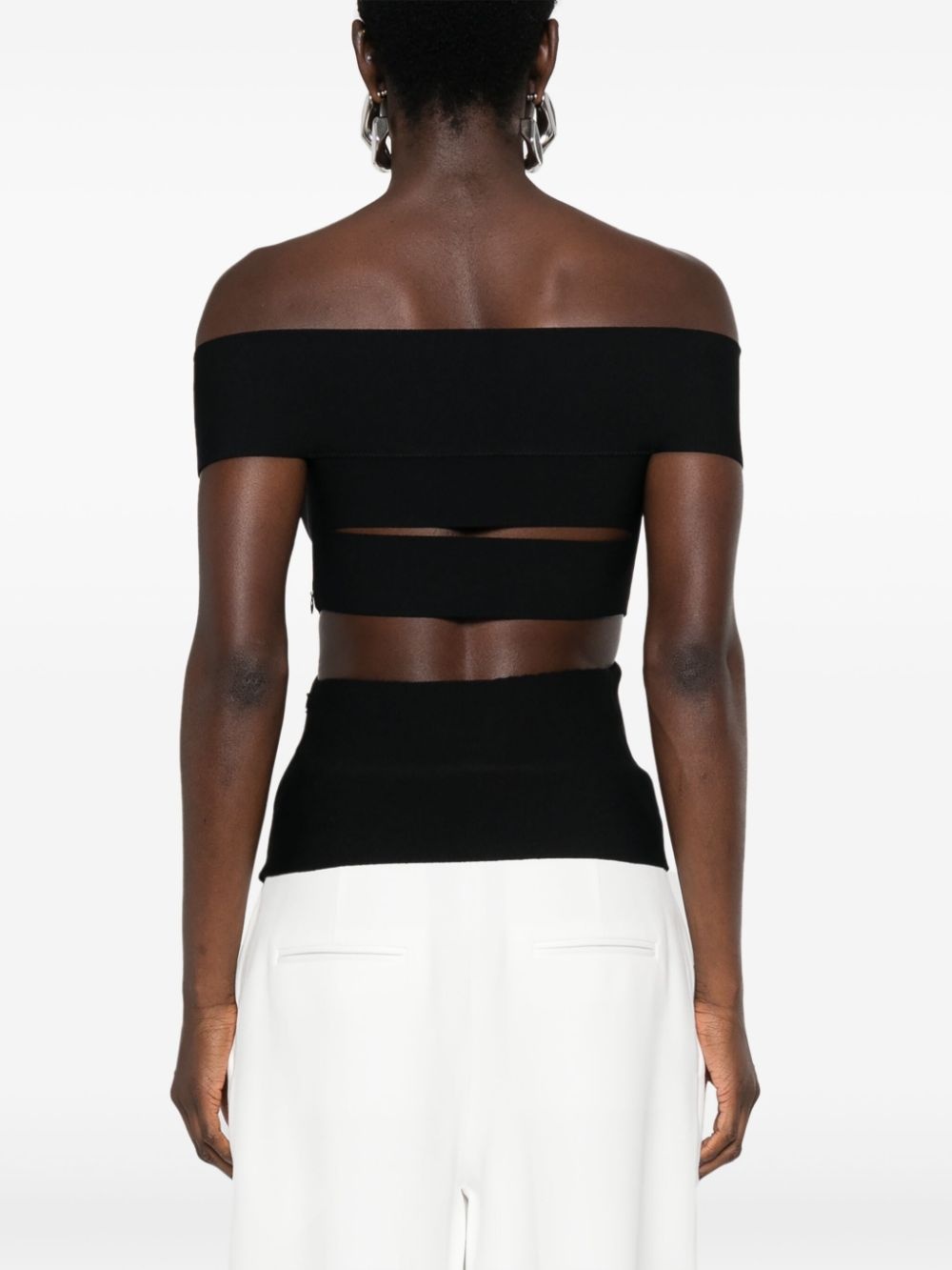 cut-out off-shoulder top - 4