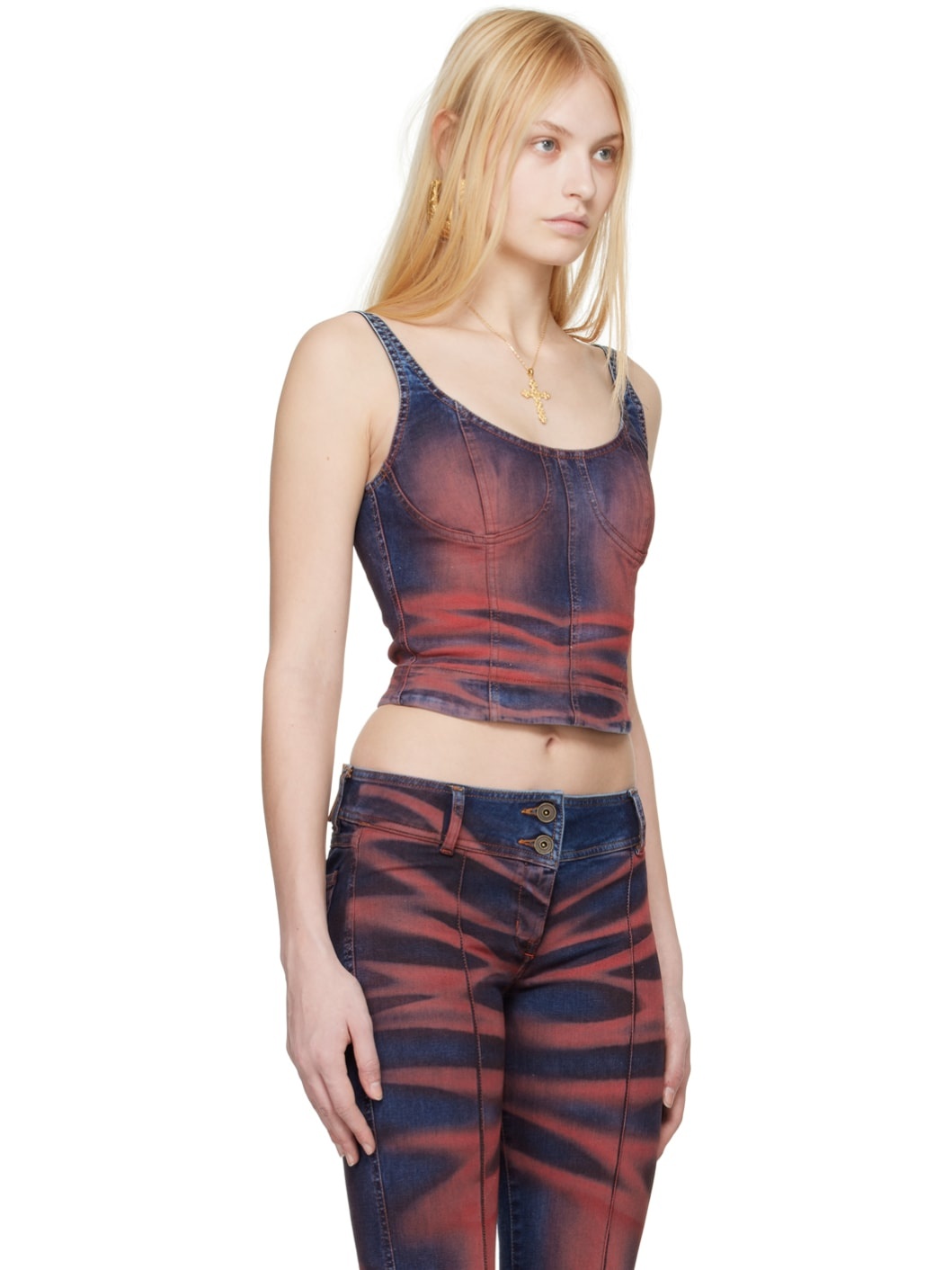Red & Navy Harley Denim Tank Top - 2