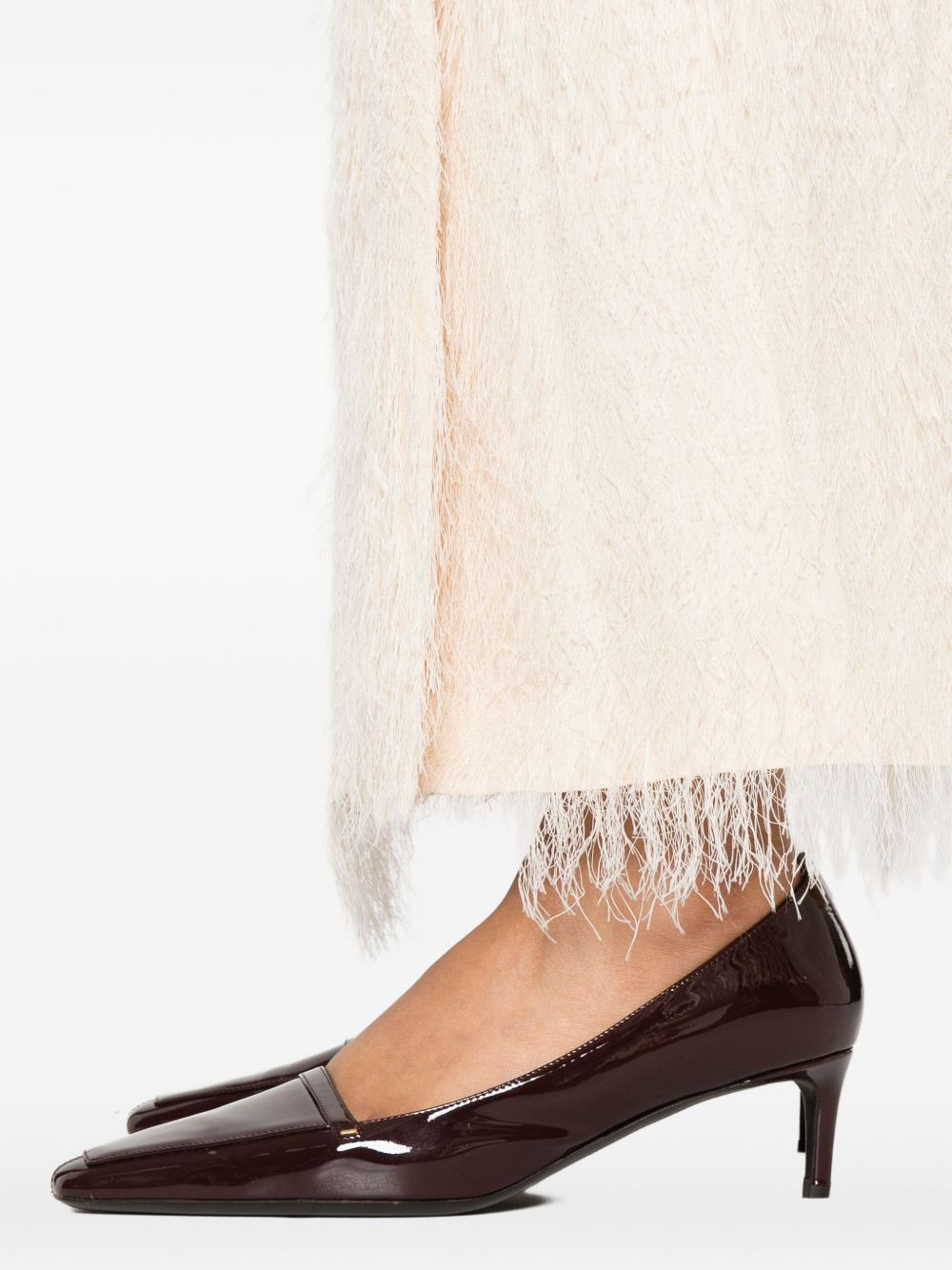 frayed silk skirt - 5