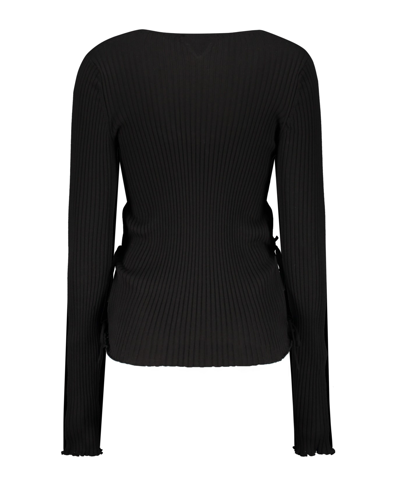 Cotton V-neck Sweater - 2
