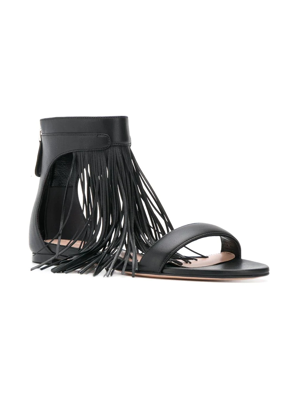 fringed flat sandals - 2