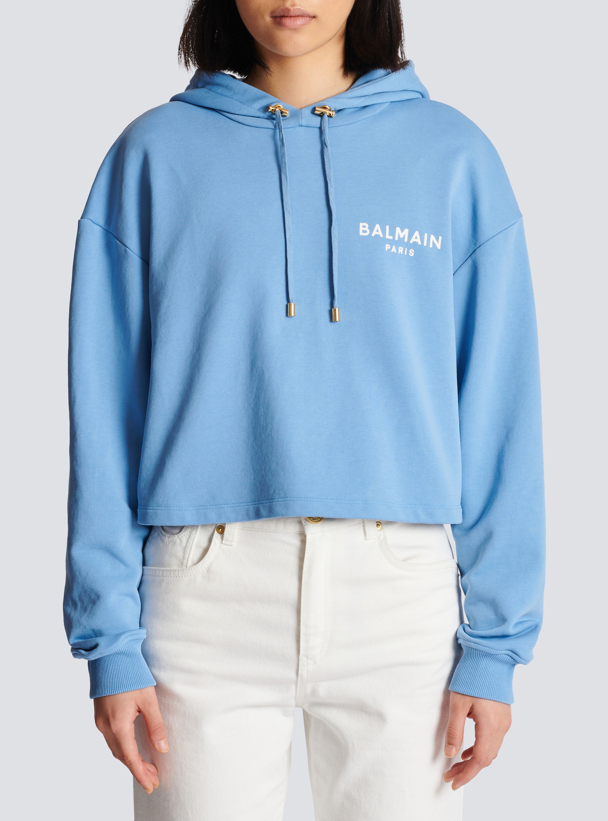 Flocked Balmain Paris hoodie - 5