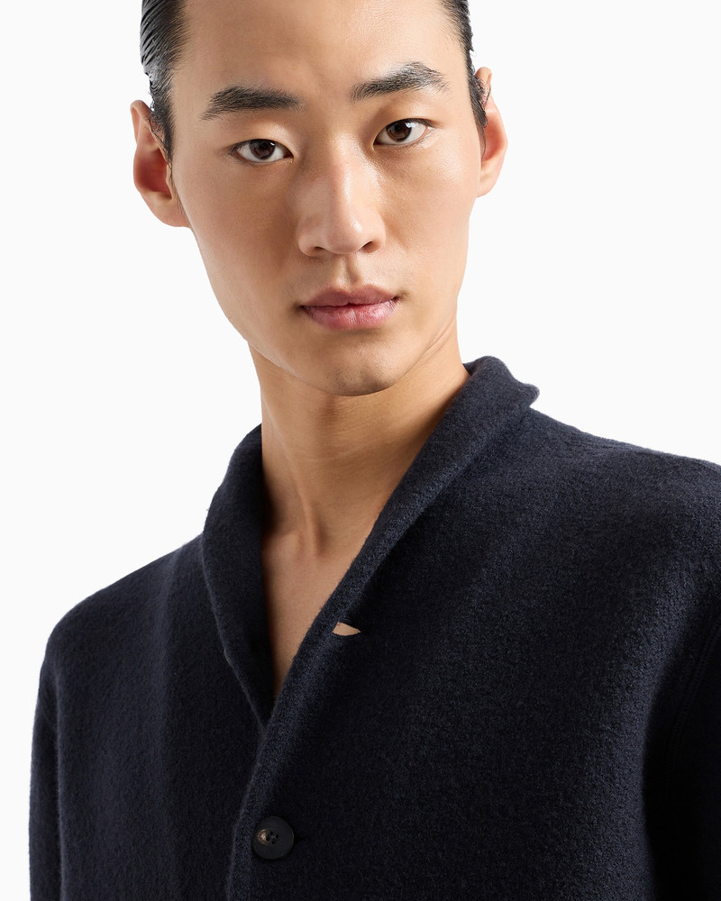 Icon plain-knit virgin-wool jacket 5