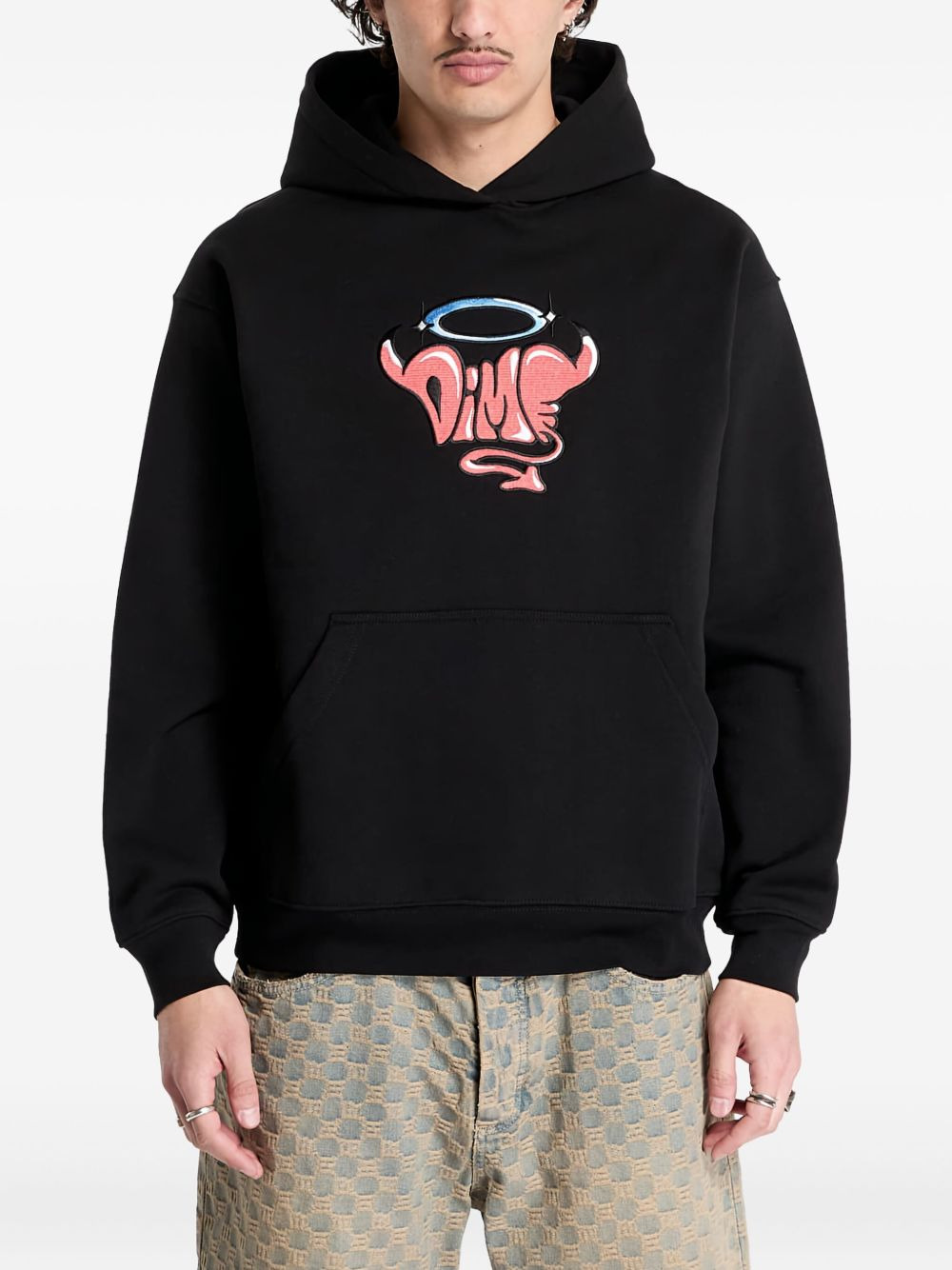 logo-embroidered hoodie - 4