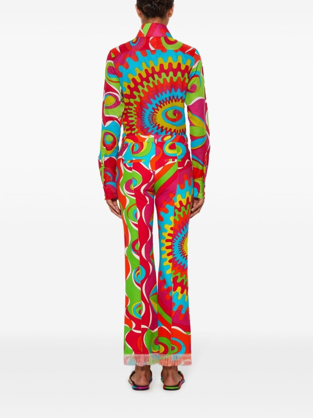 Bersaglio-Print cotton trousers - 4