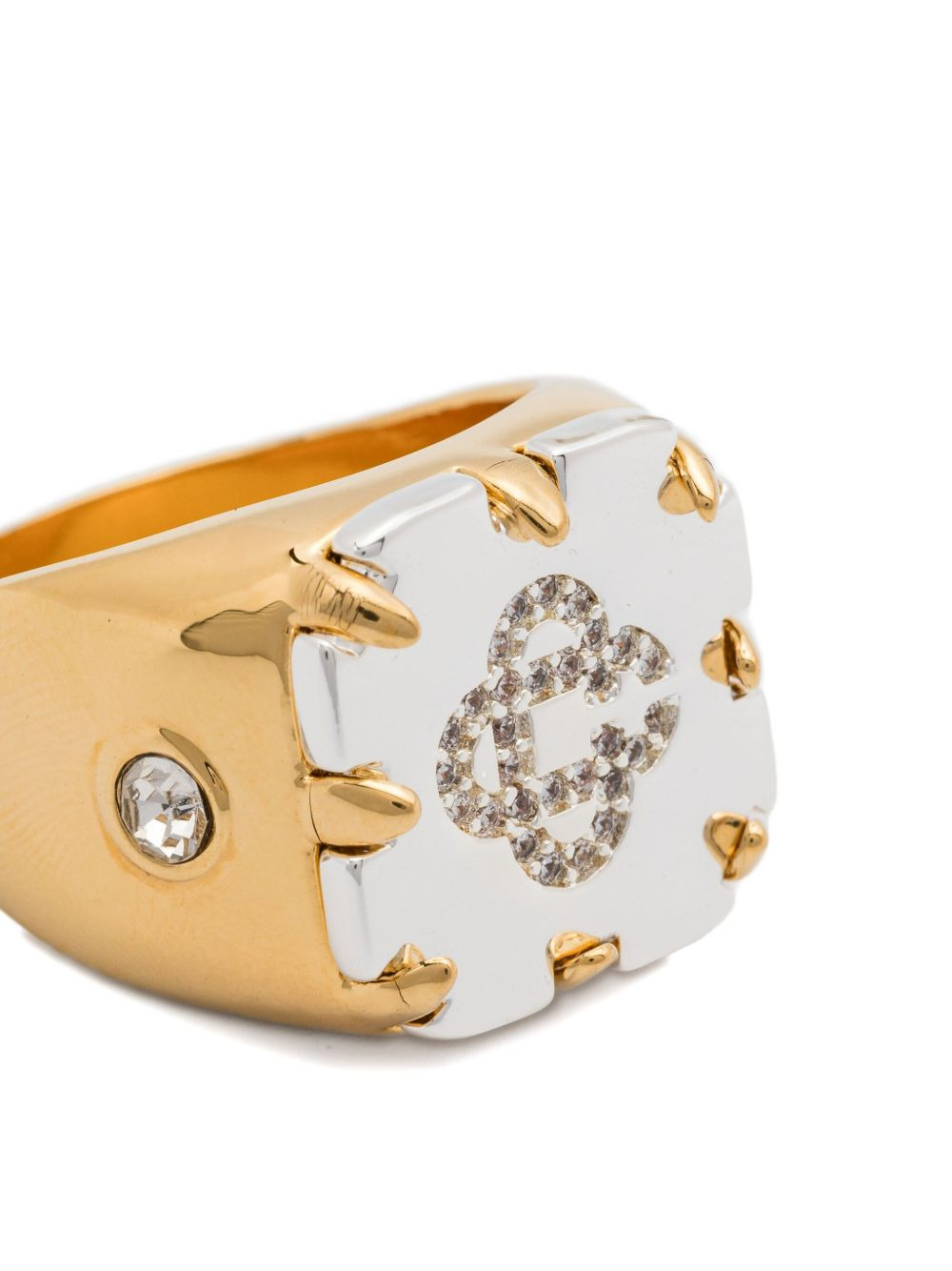 logo-embellished ring - 3