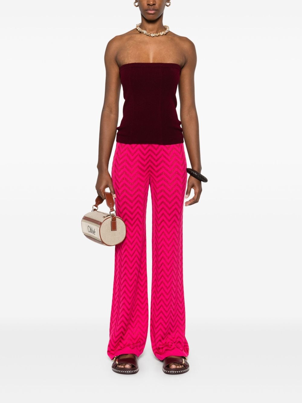 zigzag-pattern trousers - 2