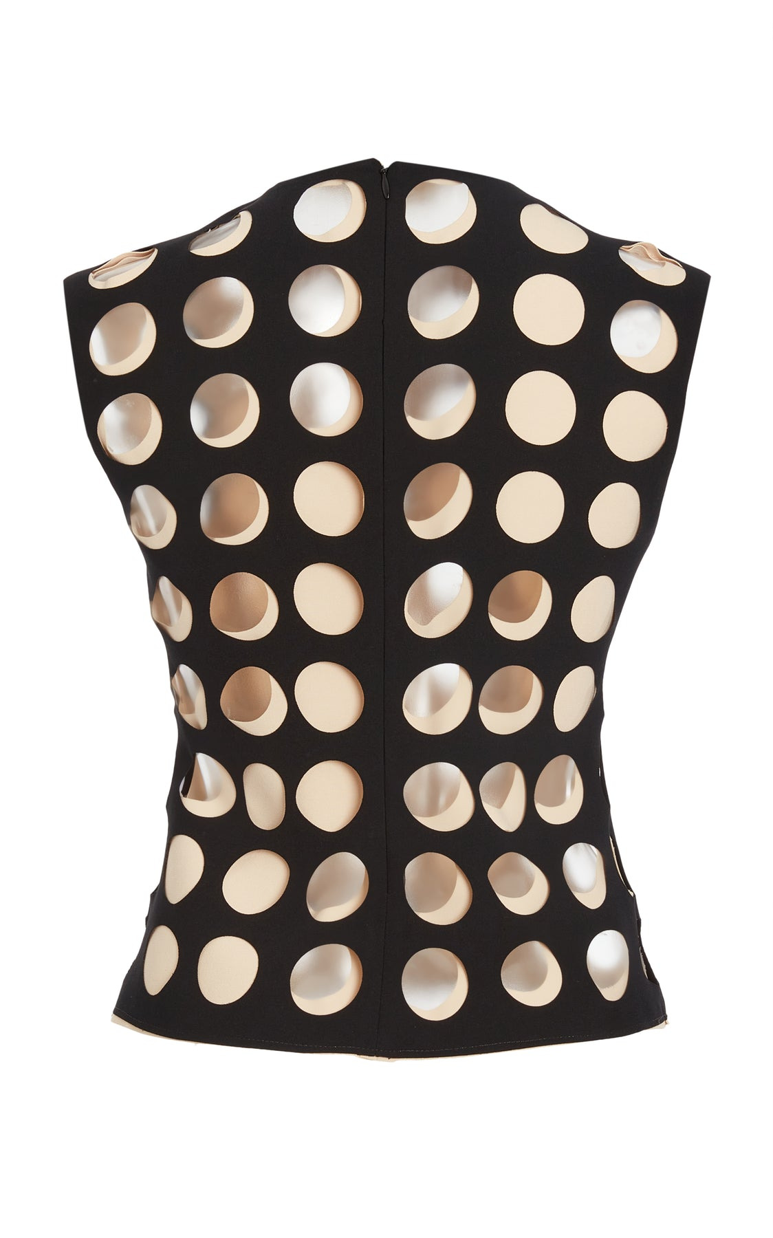 TOP WITH LAYERED HOLES BLACK NUDE - 10