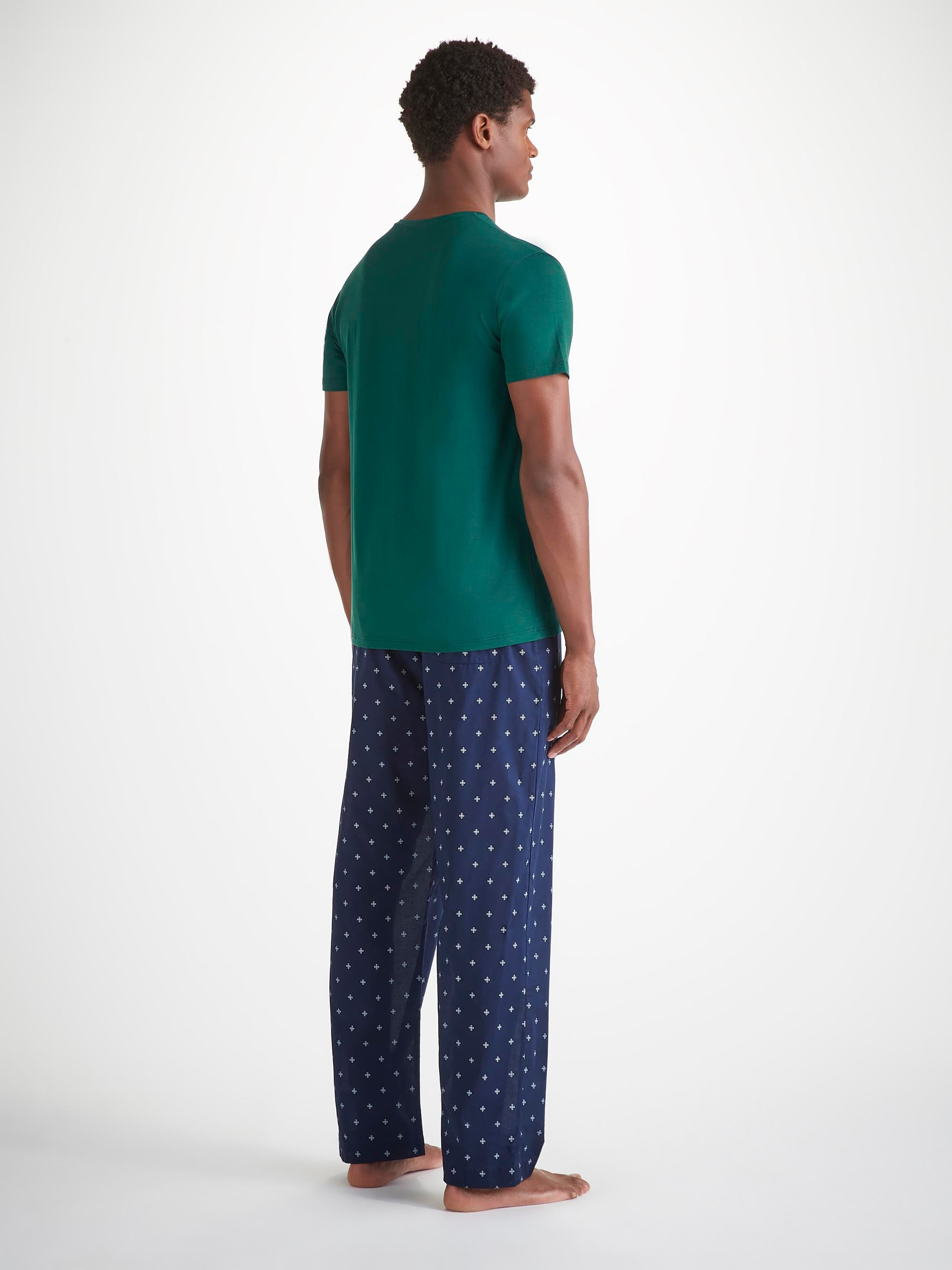 Men's V-Neck T-Shirt Basel Micro Modal Stretch Pine Green - 4