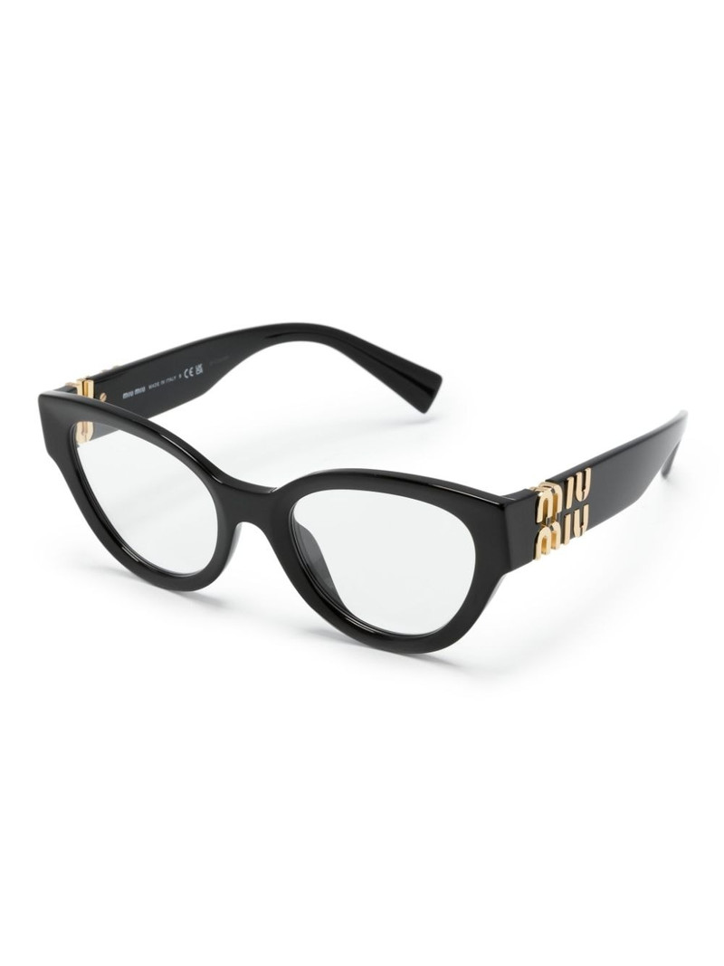 Miu Miu logo-plaque round-frame glasses outlook