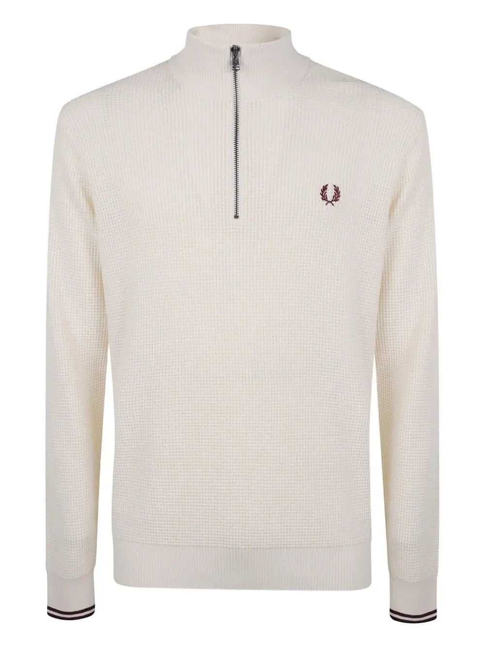 "Fred Perry" Waffle Stitch Half Zip Jumper - 1