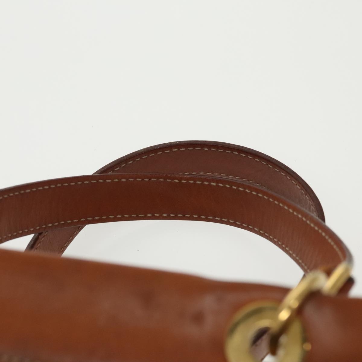 CELINE Macadam Canvas Hand Bag Pvc Leather Brown Gold - 8