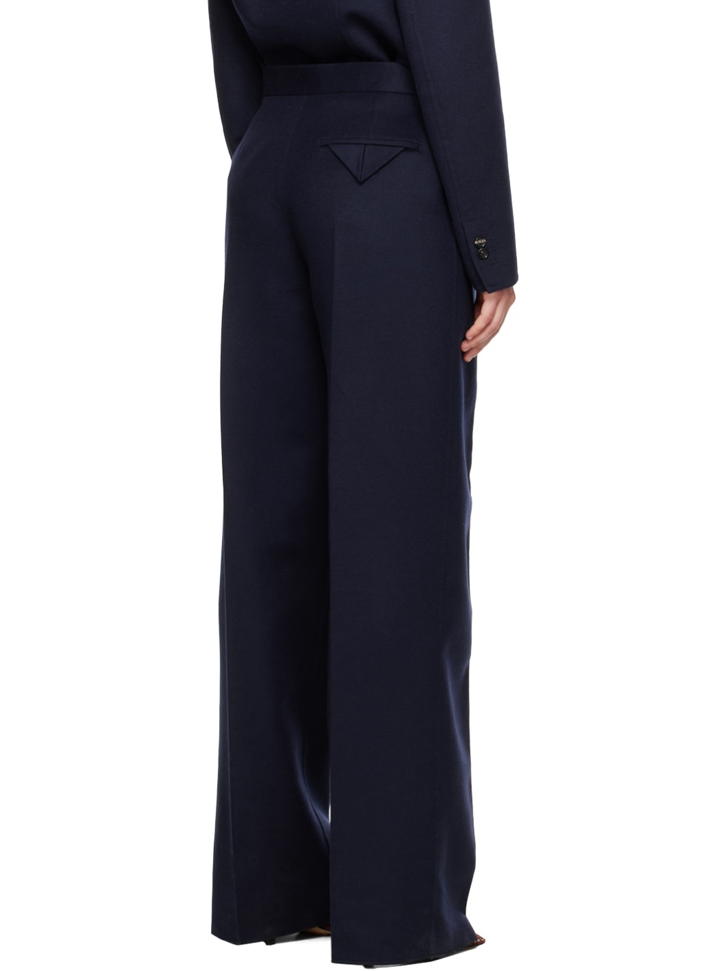 Navy Creased Trousers - 3