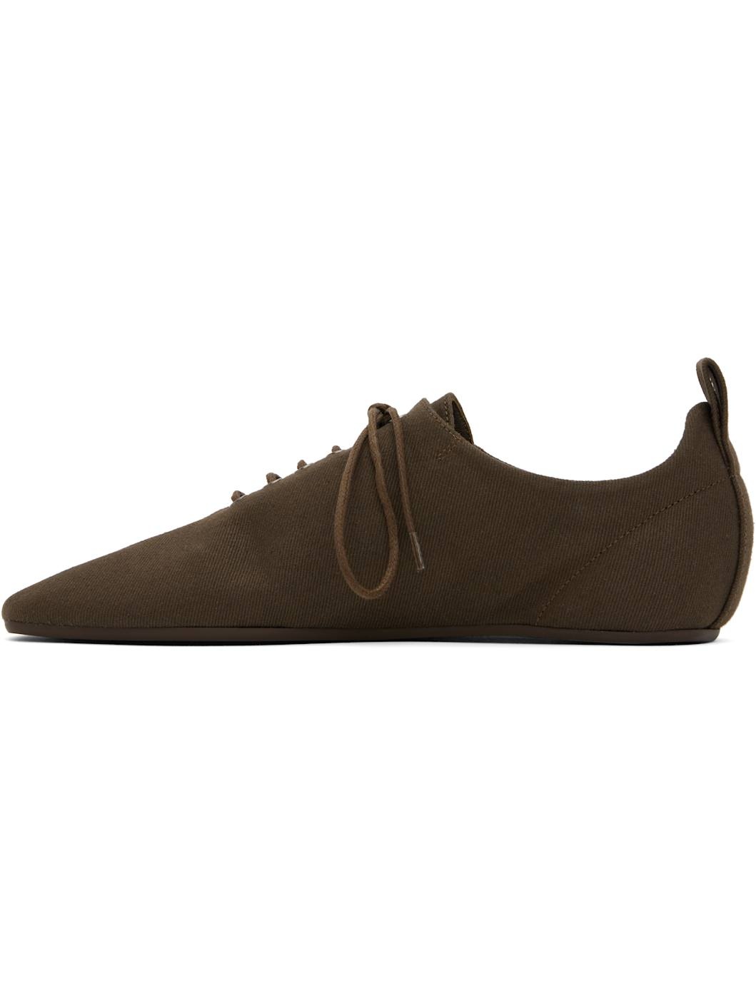 Brown Canvas Derbys - 3
