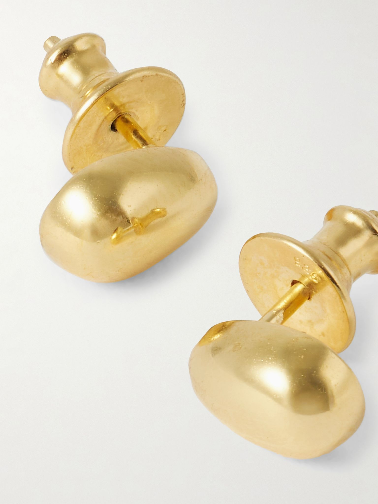 Tiny Egg gold vermeil earrings Gold - 3
