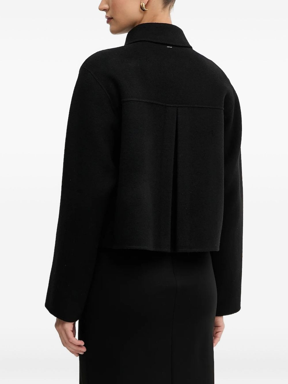 button-fastening collared single-breasted coat - 2
