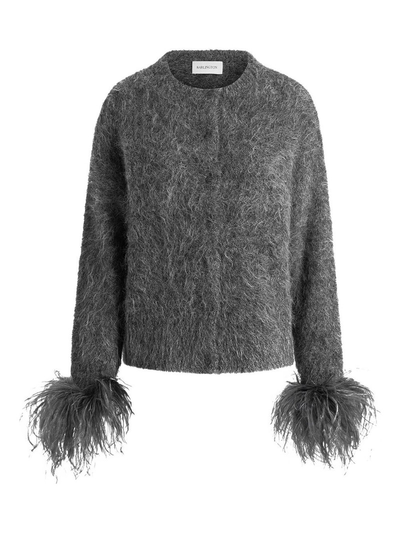 Alena feather-trim knitwear 1