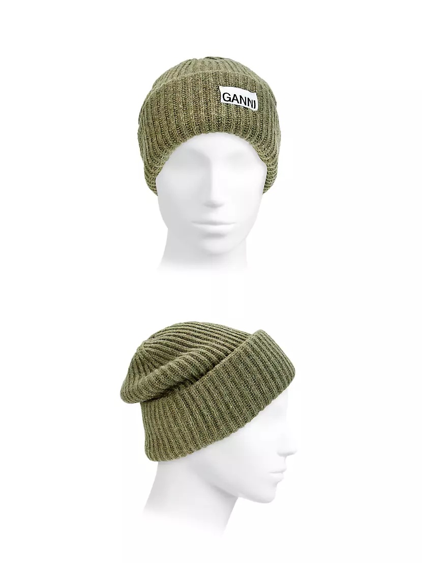 GANNI Structured Rib-Knit Beanie | saksfifthavenue | REVERSIBLE