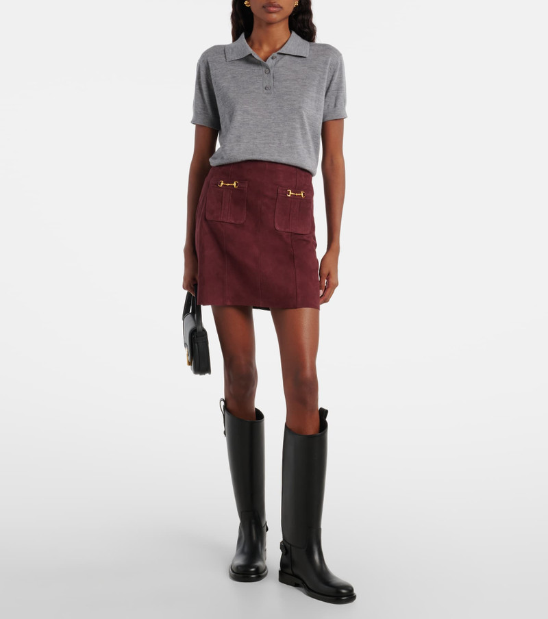RIXO Wiley suede miniskirt outlook