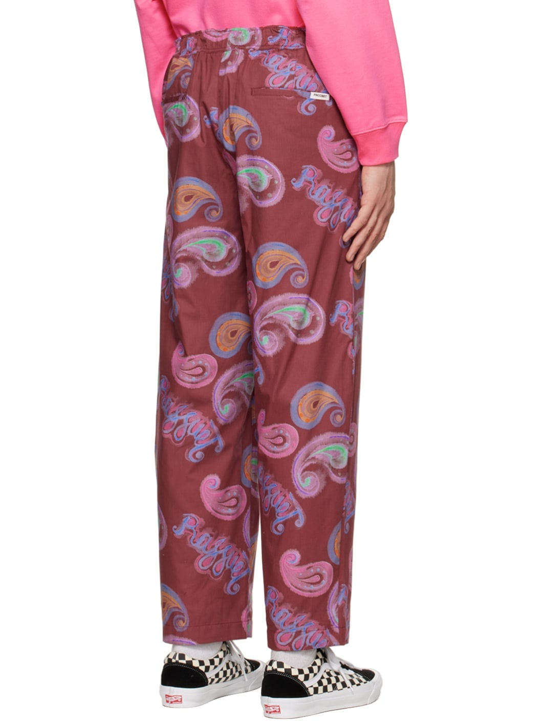 Red Graphic Print Trousers - 3