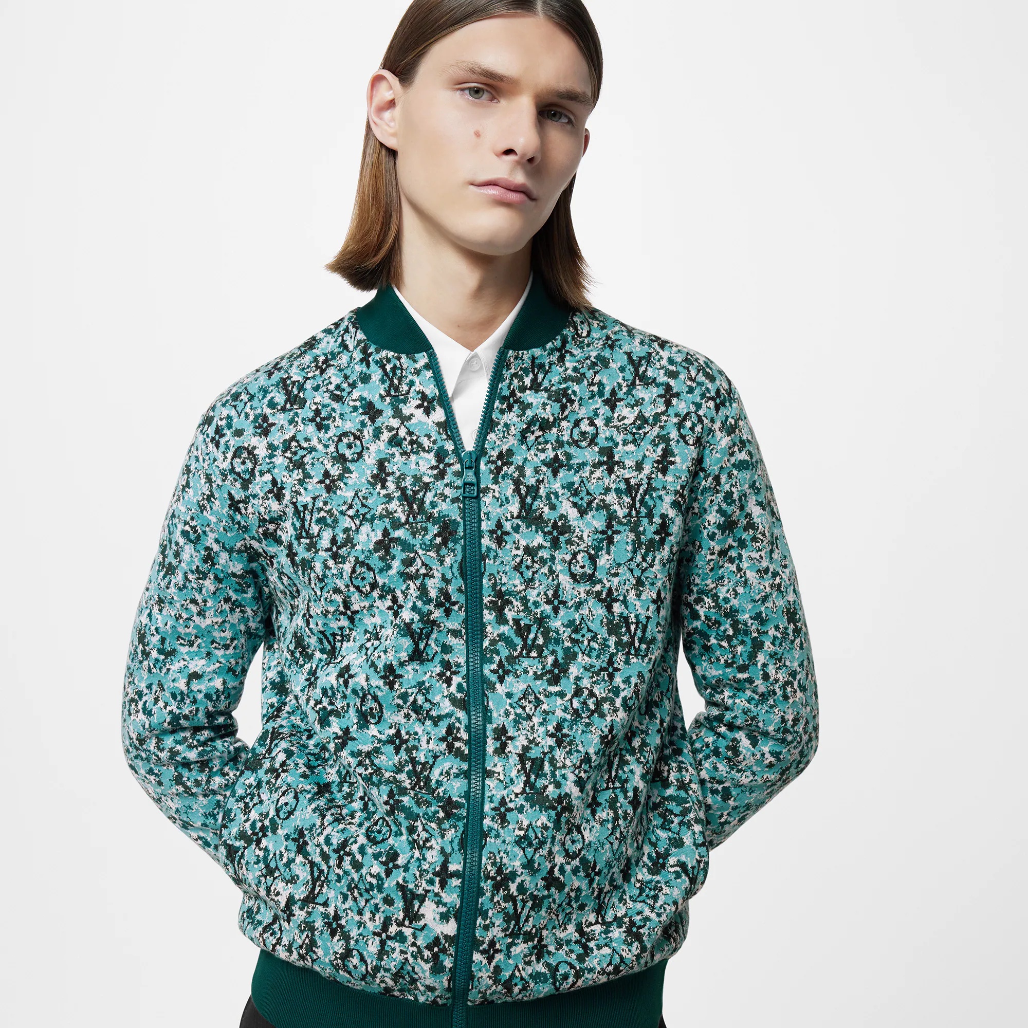 Graphic Cotton Knit Blouson - 2
