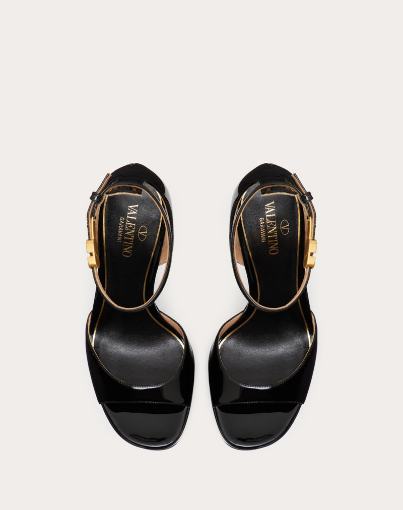 VALENTINO GARAVANI TAN-GO PLATFORM PATENT LEATHER SANDAL 155MM 4