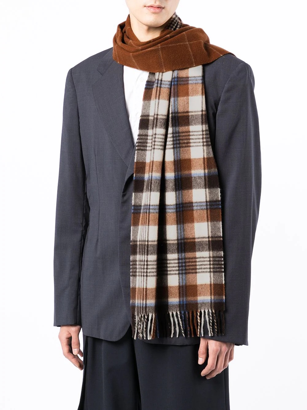 checked cashmere scarf - 2