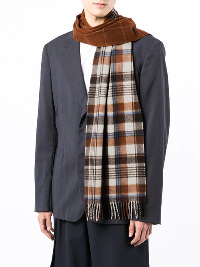 Comme des Garçons Homme checked cashmere scarf outlook