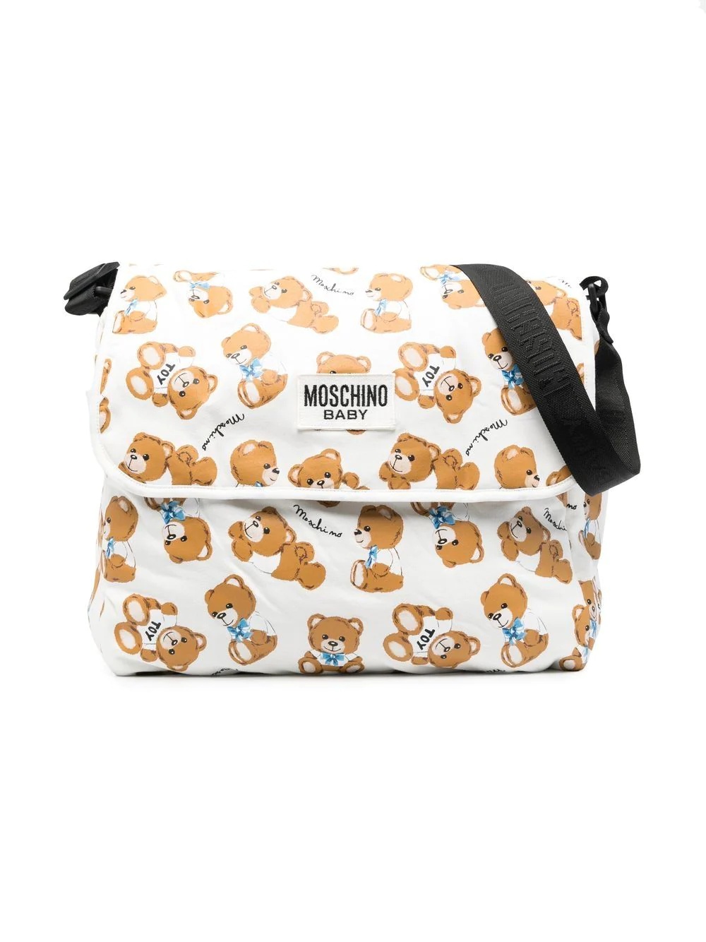 teddy bear-print baby changing bag - 1