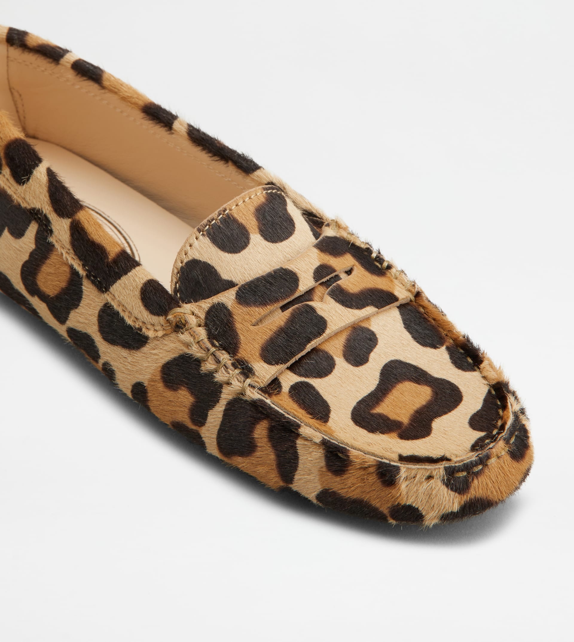 GOMMINO DRIVING SHOES IN PONYSKIN-EFFECT LEATHER - BEIGE - 6