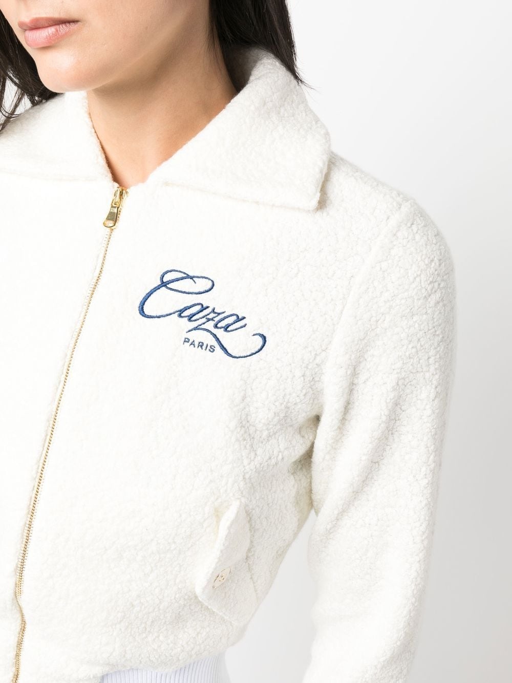 embroidered-logo zip-fastening jacket - 5