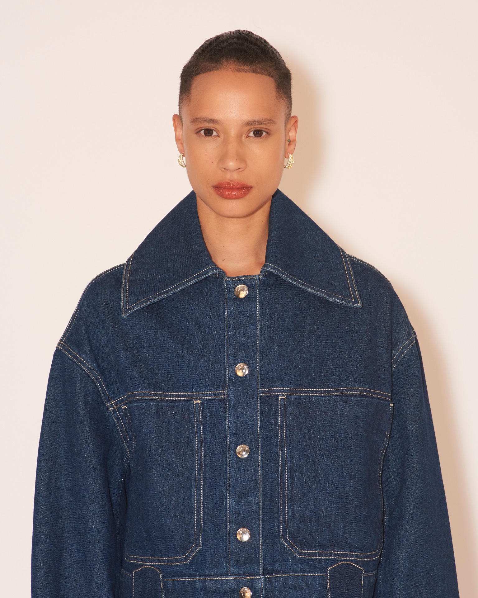 BAMBARI - Cropped denim jacket - Eco indigo - 6