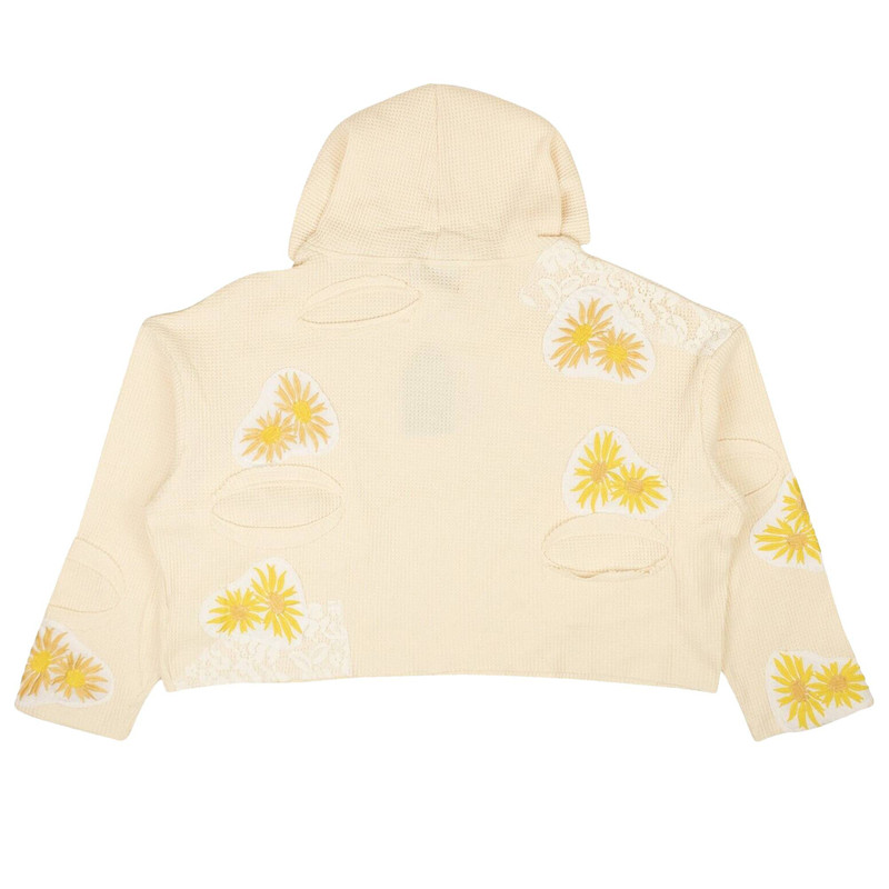 WHO DECIDES WAR Who Decides War Melted Thermal Hooded Sweater 'Beige' outlook
